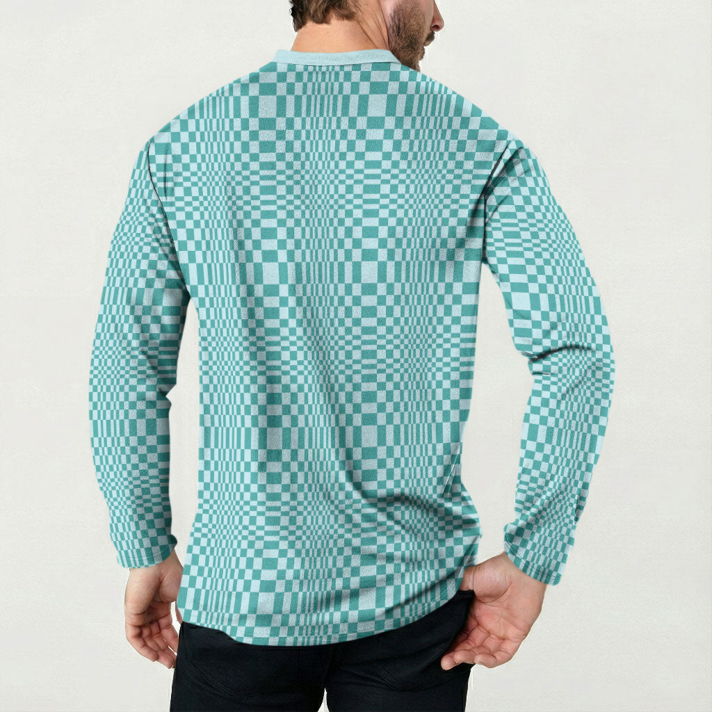Cyan Filipino Binakol Motifs Button Sweatshirt Mabuhay Philippines Festival Kusikus Pattern LT14 - Polynesian Pride