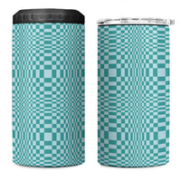 Cyan Filipino Binakol Motifs 4 in 1 Can Cooler Tumbler Mabuhay Philippines Festival Kusikus Pattern LT14 One Size: 16 oz Cyan - Polynesian Pride
