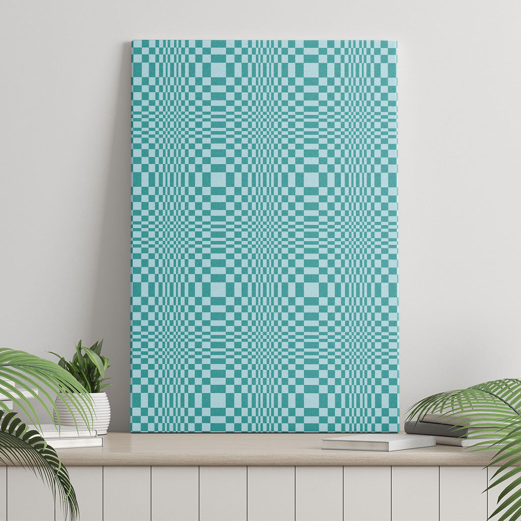 Cyan Filipino Binakol Motifs Canvas Wall Art Mabuhay Philippines Festival Kusikus Pattern LT14 - Polynesian Pride
