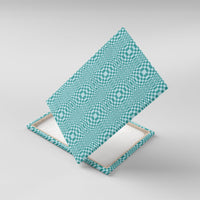Cyan Filipino Binakol Motifs Canvas Wall Art Mabuhay Philippines Festival Kusikus Pattern LT14 With Frame Cyan - Polynesian Pride