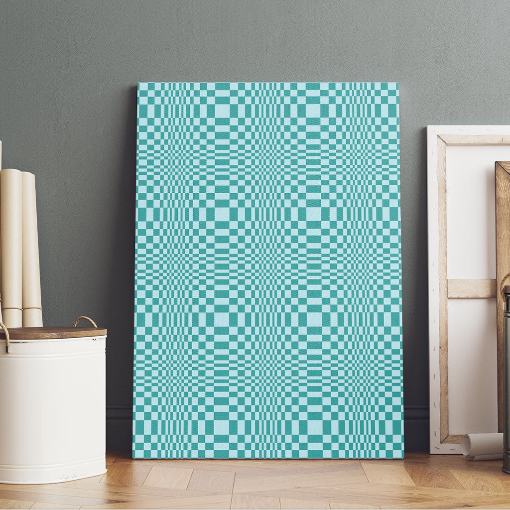 Cyan Filipino Binakol Motifs Canvas Wall Art Mabuhay Philippines Festival Kusikus Pattern LT14 - Polynesian Pride