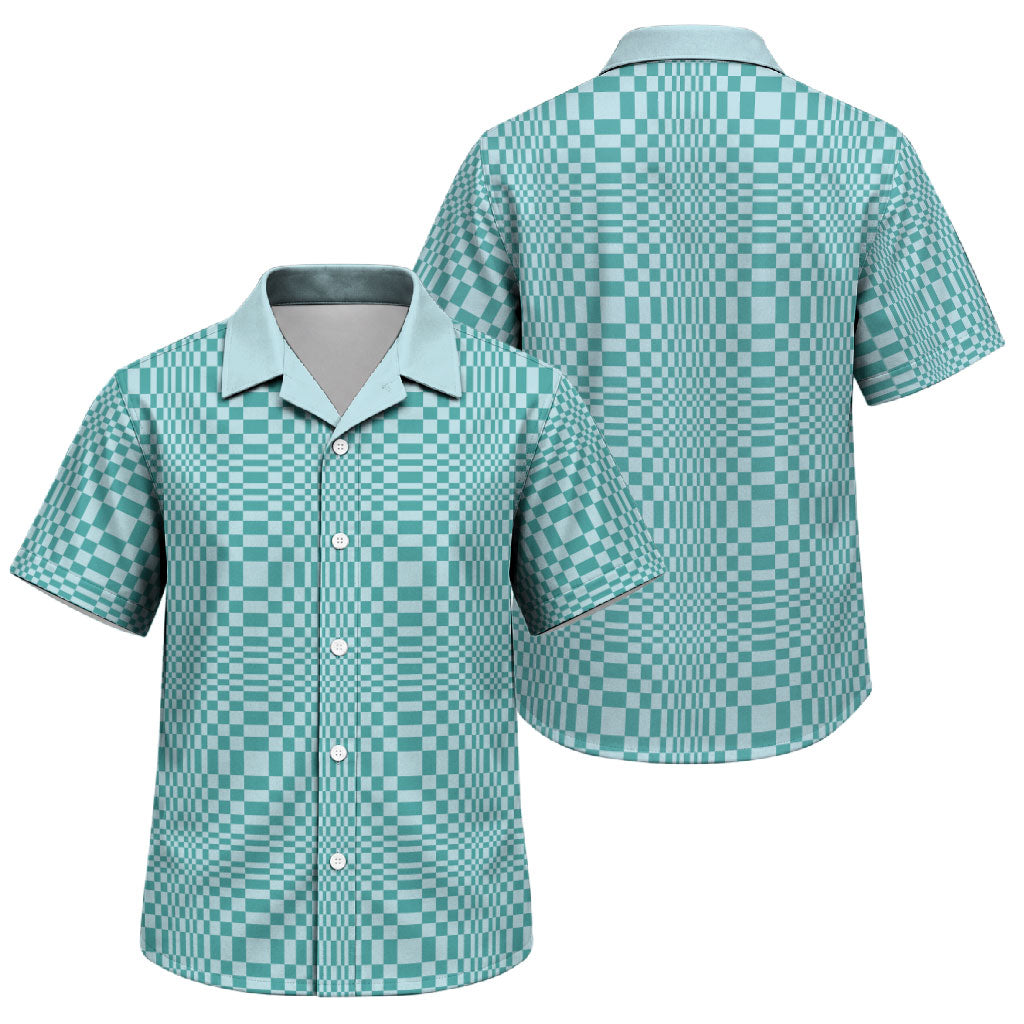 Cyan Filipino Binakol Motifs Family Matching Summer Maxi Dress and Hawaiian Shirt Mabuhay Philippines Festival Kusikus Pattern LT14 Son's Shirt Cyan - Polynesian Pride