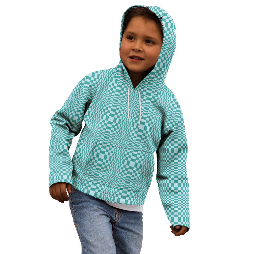 Cyan Filipino Binakol Motifs Kid Hoodie Mabuhay Philippines Festival Kusikus Pattern LT14 - Polynesian Pride