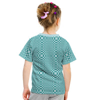 Cyan Filipino Binakol Motifs Kid T Shirt Mabuhay Philippines Festival Kusikus Pattern LT14 - Polynesian Pride