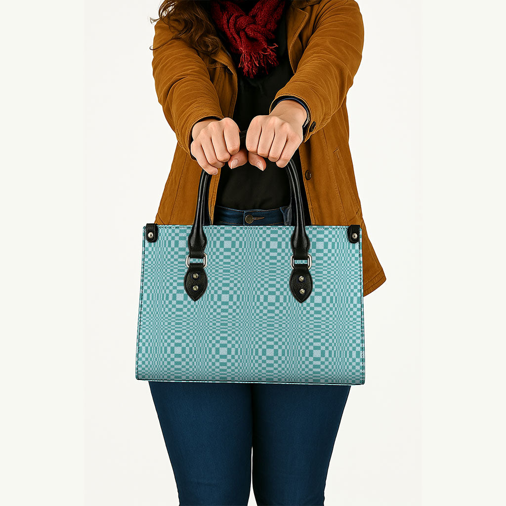 Cyan Filipino Binakol Motifs Leather Bag Mabuhay Philippines Festival Kusikus Pattern LT14 - Polynesian Pride