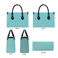 Cyan Filipino Binakol Motifs Leather Bag Mabuhay Philippines Festival Kusikus Pattern LT14 - Polynesian Pride