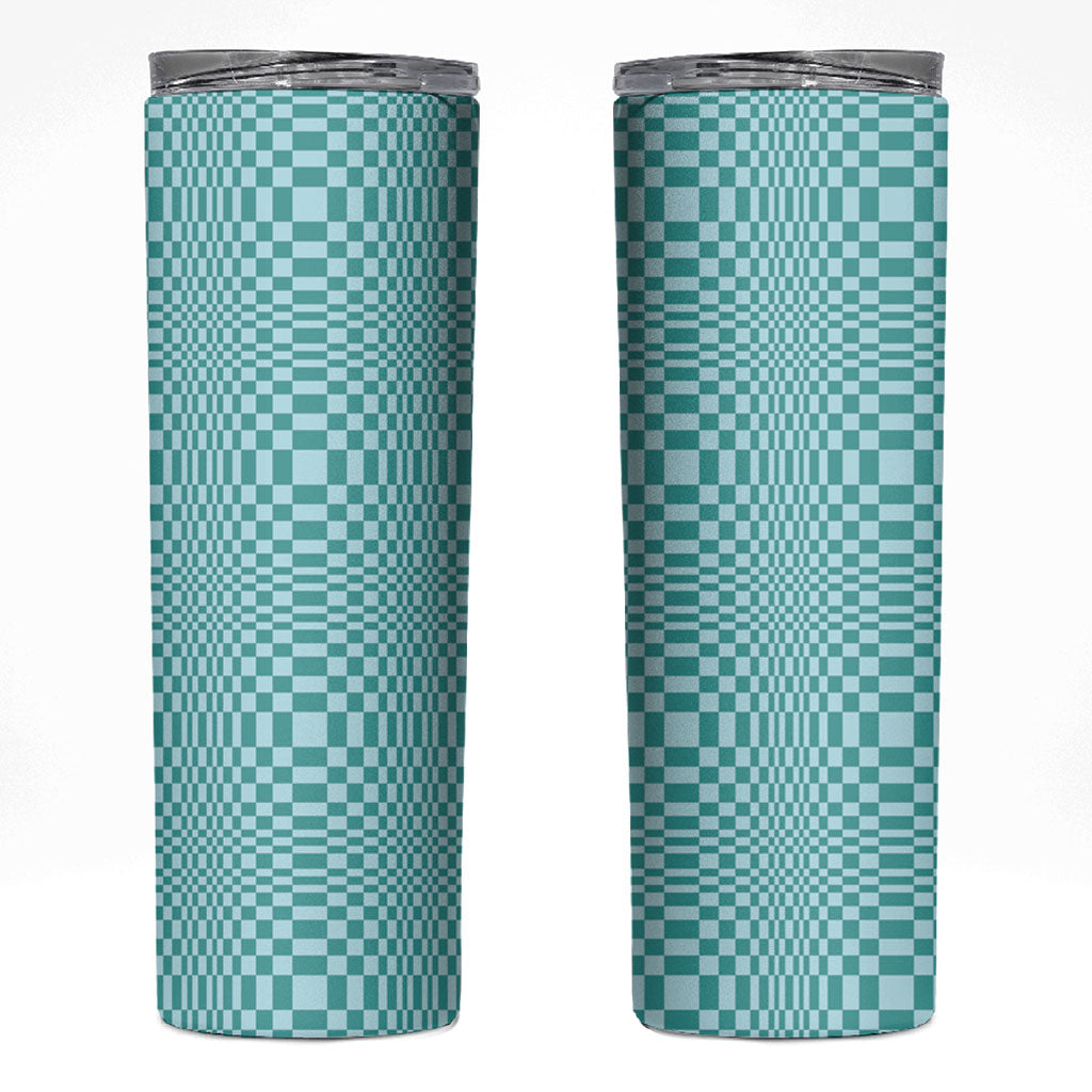 Cyan Filipino Binakol Motifs Skinny Tumbler Mabuhay Philippines Festival Kusikus Pattern LT14 Cyan - Polynesian Pride