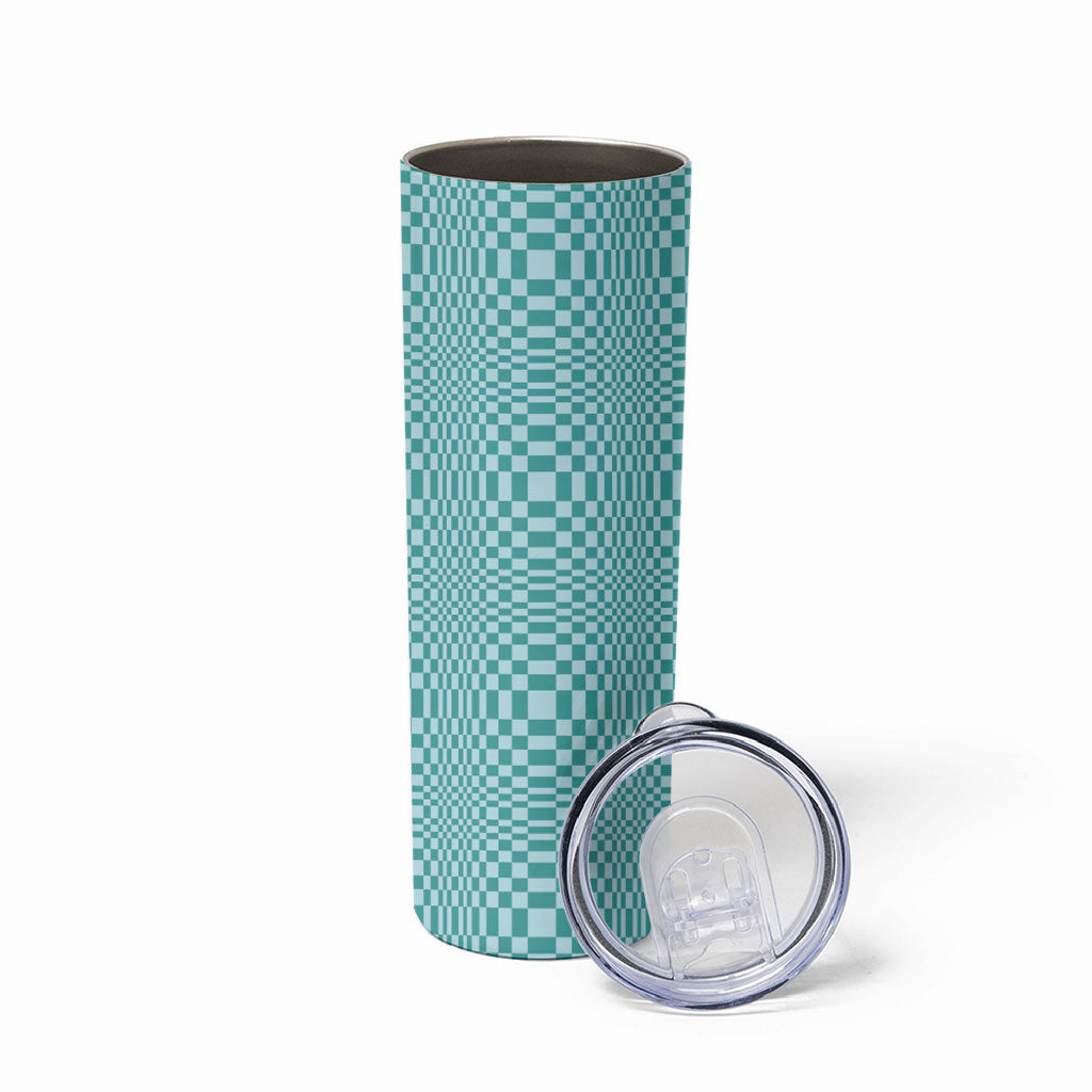 Cyan Filipino Binakol Motifs Skinny Tumbler Mabuhay Philippines Festival Kusikus Pattern LT14 - Polynesian Pride