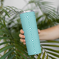 Cyan Filipino Binakol Motifs Skinny Tumbler Mabuhay Philippines Festival Kusikus Pattern LT14 - Polynesian Pride