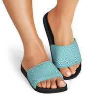 Cyan Filipino Binakol Motifs Slide Sandals Mabuhay Philippines Festival Kusikus Pattern LT14 - Polynesian Pride