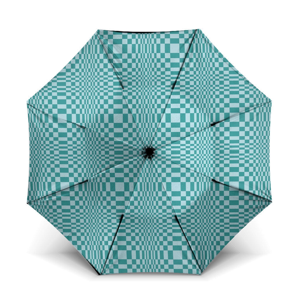 Cyan Filipino Binakol Motifs Umbrella Mabuhay Philippines Festival Kusikus Pattern LT14 One Size Folded 11.42 inch Opened Diameter 37.4 inch Cyan - Polynesian Pride