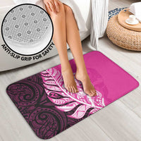 New Zealand Silver Fern Rugby Custom Bathroom Set All Black Maori Pattern Pink - Polynesian Pride