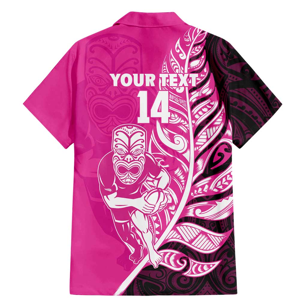 New Zealand Silver Fern Rugby Custom Family Matching Long Sleeve Bodycon Dress and Hawaiian Shirt All Black Maori Pattern Pink - Polynesian Pride