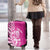 New Zealand Silver Fern Rugby Custom Luggage Cover All Black Maori Pattern Pink - Polynesian Pride