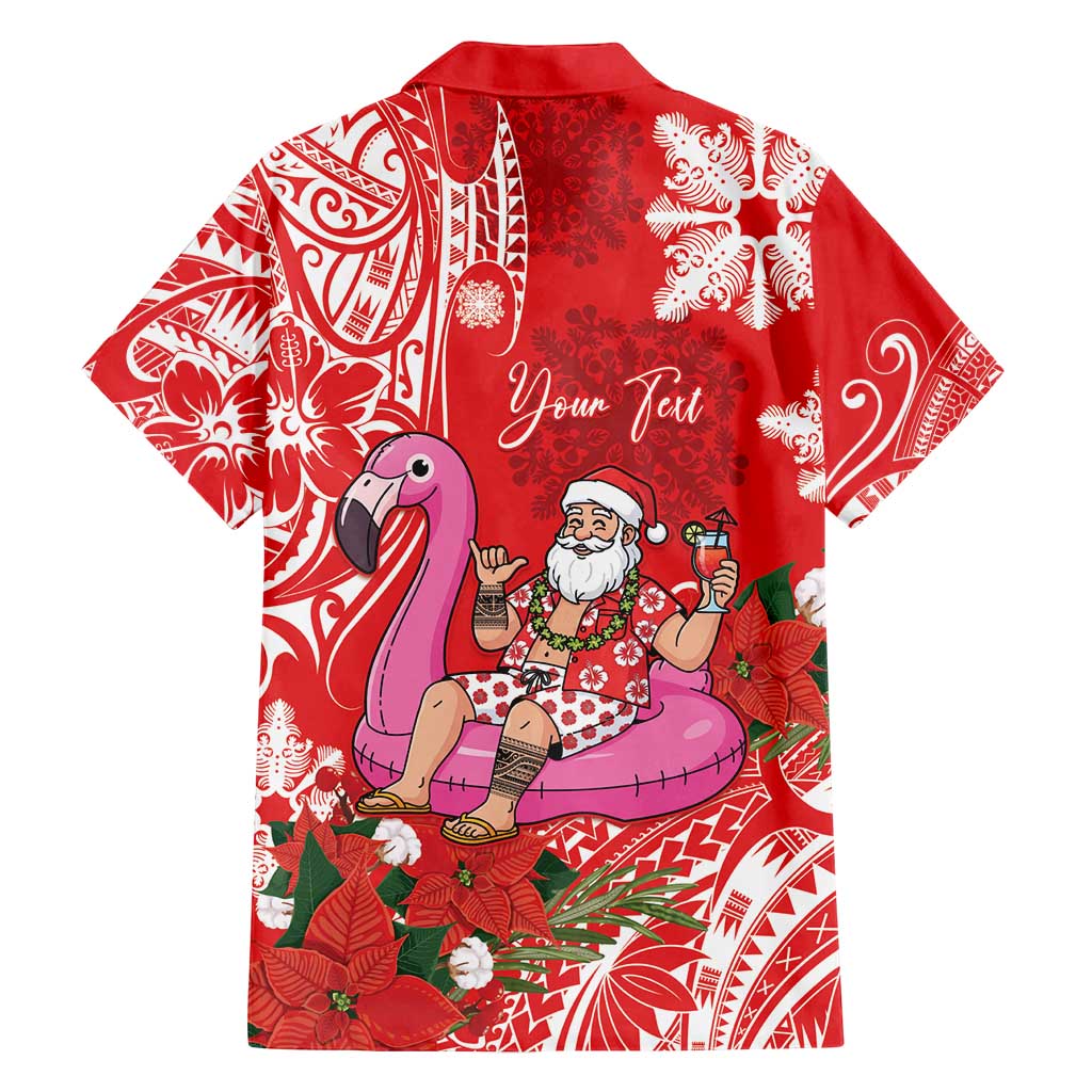 Personalized Hawaii Christmas Family Matching Summer Maxi Dress and Hawaiian Shirt Mele Kalikimaka Chilling Shaka Santa Flamingo LT14 - Polynesian Pride