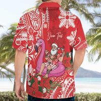 Personalized Hawaii Christmas Hawaiian Shirt Mele Kalikimaka Chilling Shaka Santa Flamingo - Polynesian Pride