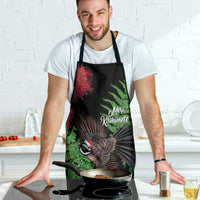 Meri Kirihimete New Zealand Apron Piwakawaka Koru Fern Mix Pohutukawa - Polynesian Pride