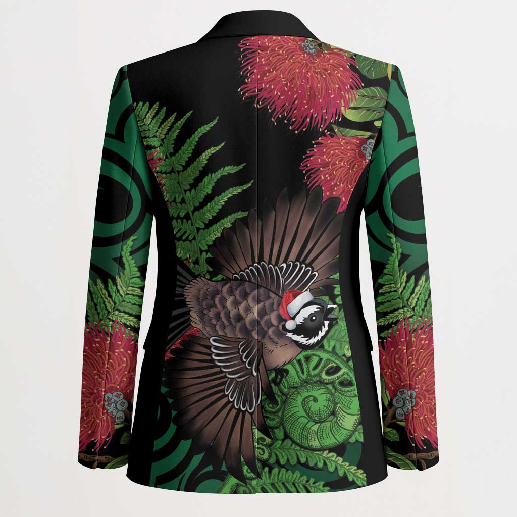 Meri Kirihimete New Zealand Blazer Piwakawaka Koru Fern Mix Pohutukawa - Polynesian Pride