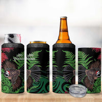 Meri Kirihimete New Zealand 4 in 1 Can Cooler Tumbler Piwakawaka Koru Fern Mix Pohutukawa - Polynesian Pride