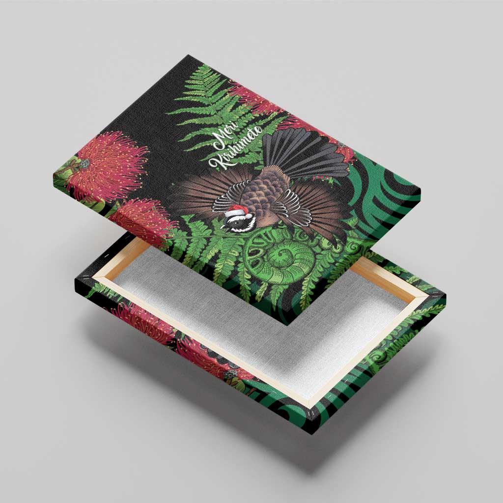 Meri Kirihimete New Zealand Canvas Wall Art Piwakawaka Koru Fern Mix Pohutukawa LT14 - Polynesian Pride