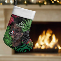 Meri Kirihimete New Zealand Christmas Stocking Piwakawaka Koru Fern Mix Pohutukawa - Polynesian Pride