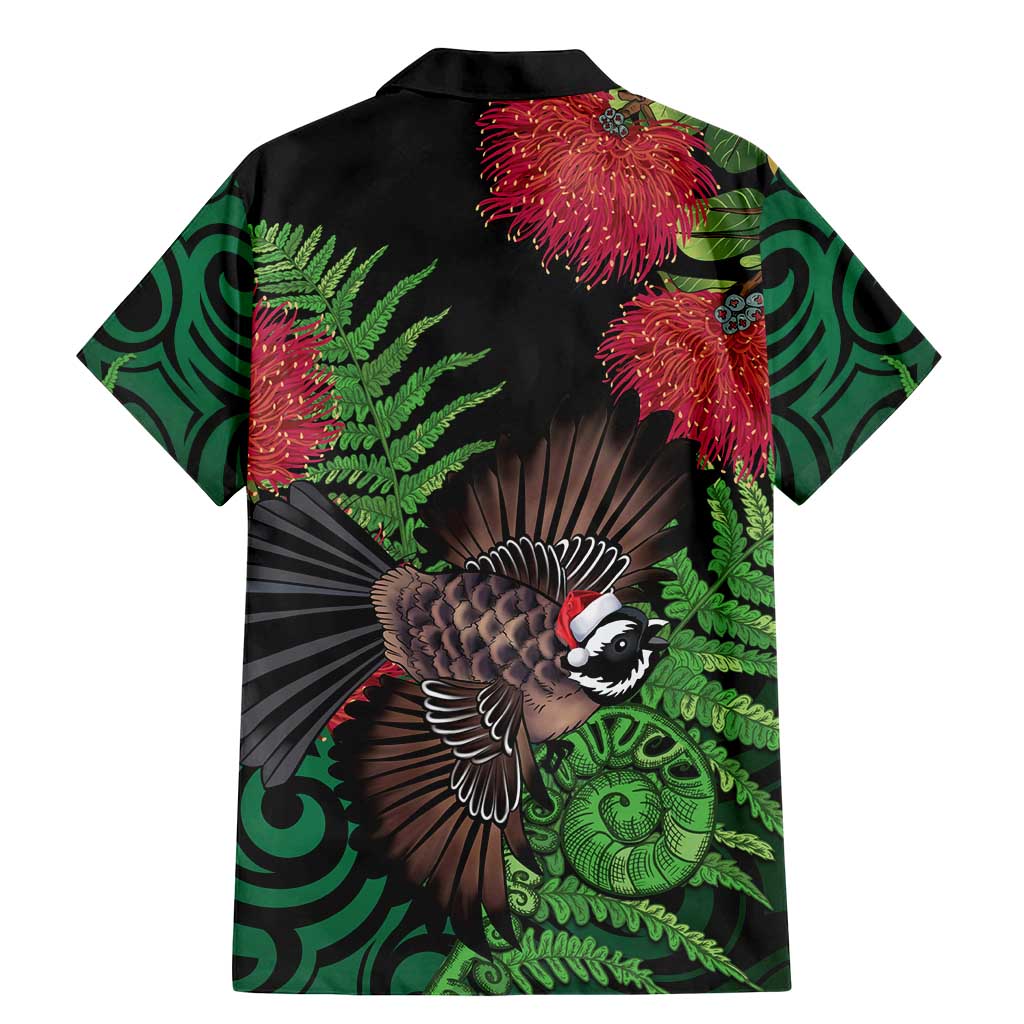 Meri Kirihimete New Zealand Family Matching Mermaid Dress and Hawaiian Shirt Piwakawaka Koru Fern Mix Pohutukawa LT14 - Polynesian Pride