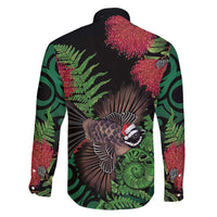 Meri Kirihimete New Zealand Family Matching Puletasi and Hawaiian Shirt Piwakawaka Koru Fern Mix Pohutukawa LT14 - Polynesian Pride
