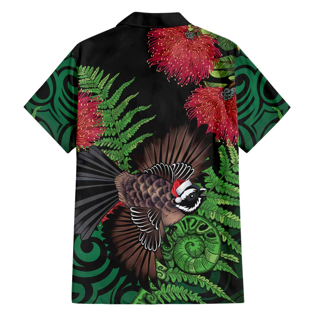 Meri Kirihimete New Zealand Family Matching Short Sleeve Bodycon Dress and Hawaiian Shirt Piwakawaka Koru Fern Mix Pohutukawa LT14 - Polynesian Pride