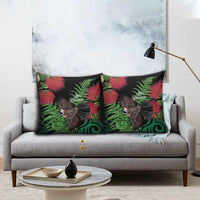 Meri Kirihimete New Zealand Pillow Cover Piwakawaka Koru Fern Mix Pohutukawa - Polynesian Pride