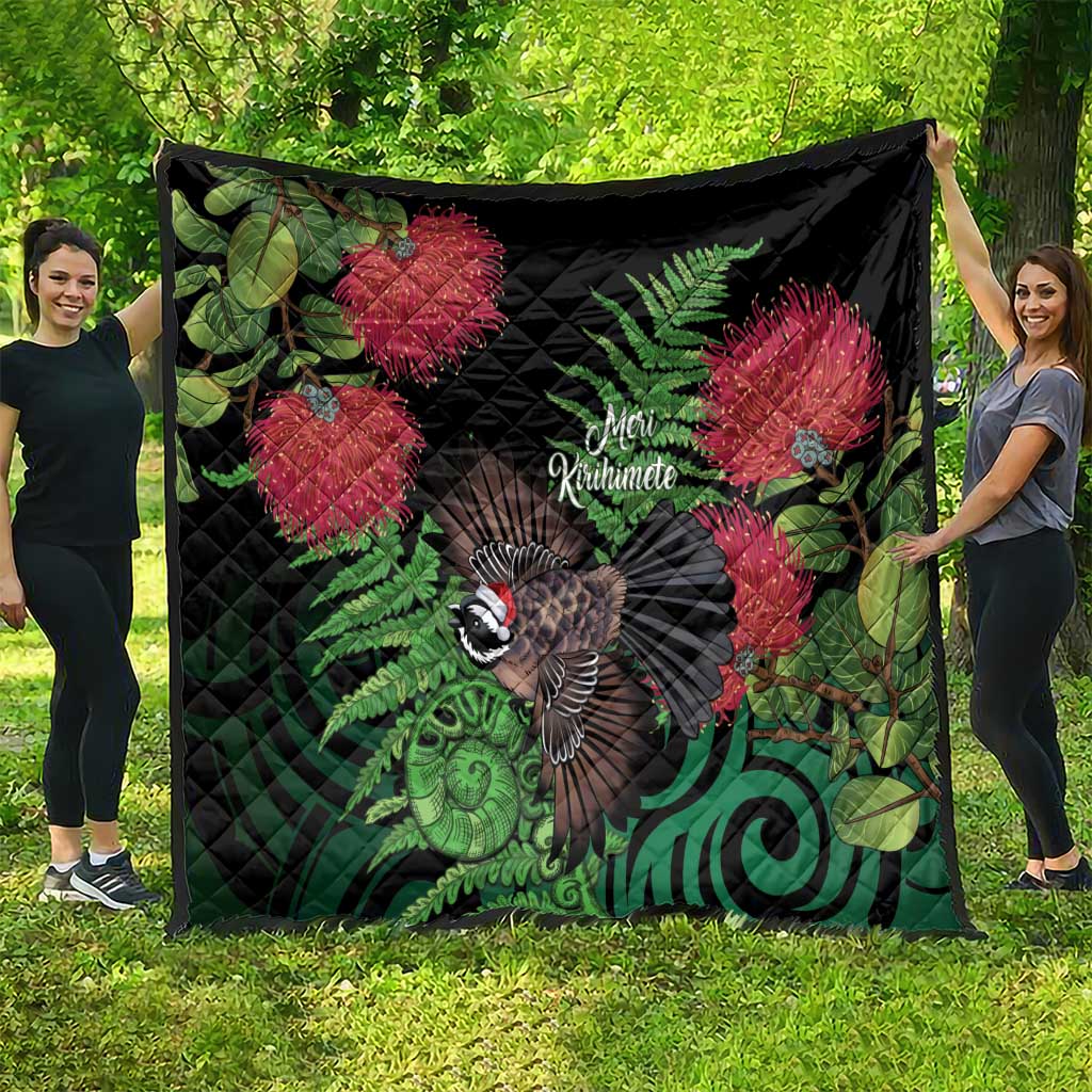 Meri Kirihimete New Zealand Quilt Piwakawaka Koru Fern Mix Pohutukawa LT14 - Polynesian Pride