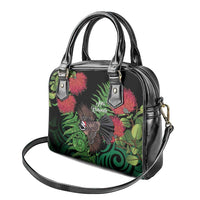 Meri Kirihimete New Zealand Shoulder Handbag Piwakawaka Koru Fern Mix Pohutukawa - Polynesian Pride