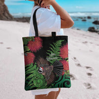 Meri Kirihimete New Zealand Tote Bag Piwakawaka Koru Fern Mix Pohutukawa - Polynesian Pride