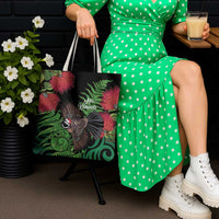Meri Kirihimete New Zealand Tote Bag Piwakawaka Koru Fern Mix Pohutukawa - Polynesian Pride