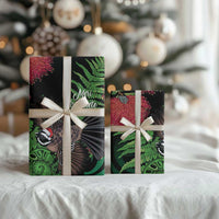 Meri Kirihimete New Zealand Wrapping Paper Piwakawaka Koru Fern Mix Pohutukawa - Polynesian Pride