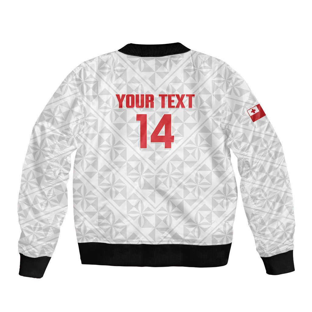 Mate Maa Tonga Rugby Custom Bomber Jacket 2026 Tongan Ngatu Pattern LT14 - Polynesian Pride
