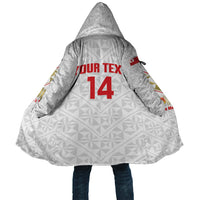 Mate Maa Tonga Rugby Custom Cloak 2026 Tongan Ngatu Pattern LT14 Unisex White - Polynesian Pride