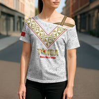 Mate Maa Tonga Rugby Custom Cross Shoulder Shirt 2026 Tongan Ngatu Pattern LT14 - Polynesian Pride
