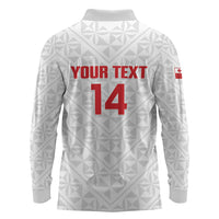 Mate Maa Tonga Rugby Custom Long Sleeve Polo Shirt 2026 Tongan Ngatu Pattern LT14 - Polynesian Pride