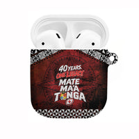 Mate Maa Tonga Rugby 2026 AirPods Case 40 Years Anniversary One Legacy LT14 Red - Polynesian Pride