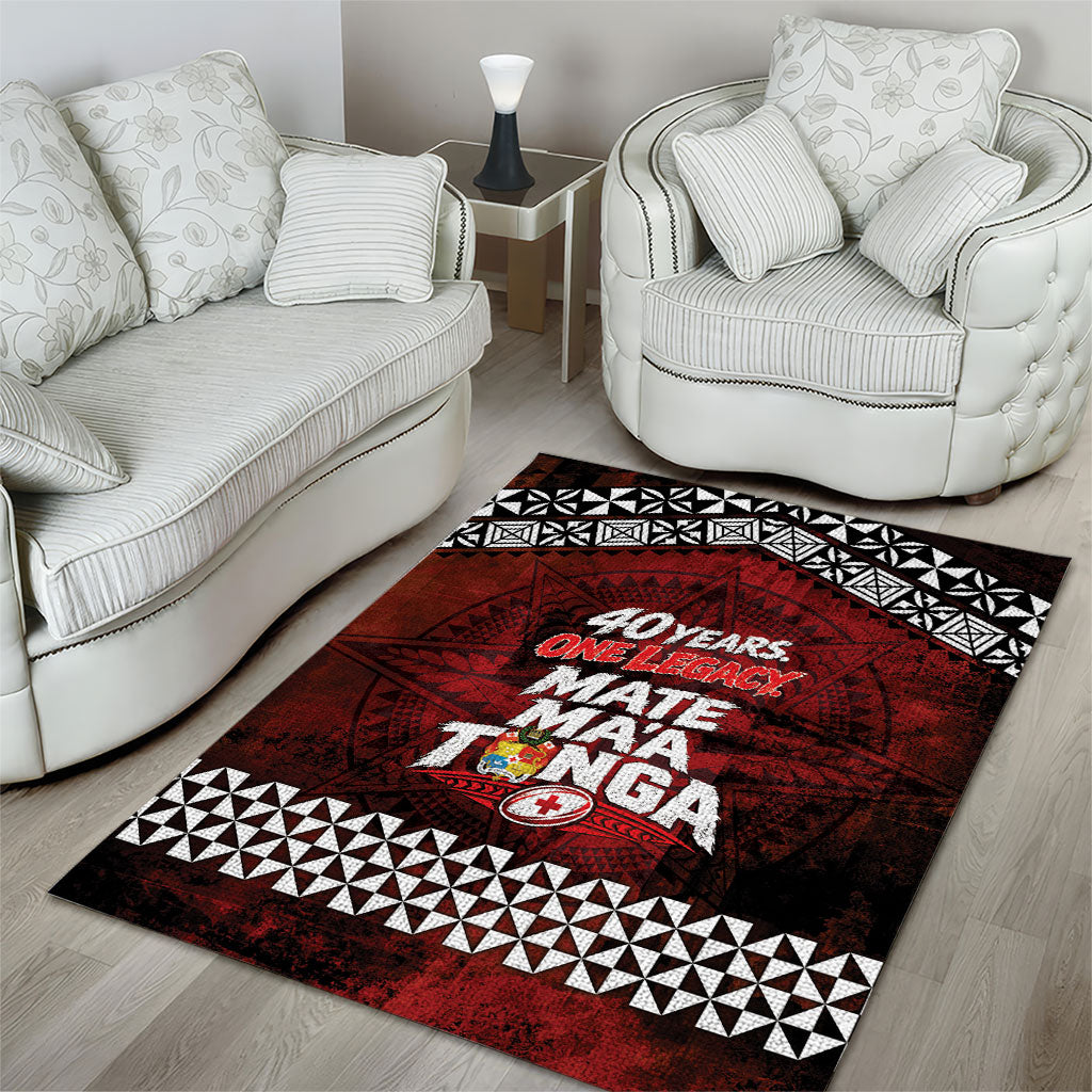 Mate Maa Tonga Rugby 2026 Area Rug 40 Years Anniversary One Legacy LT14 - Polynesian Pride