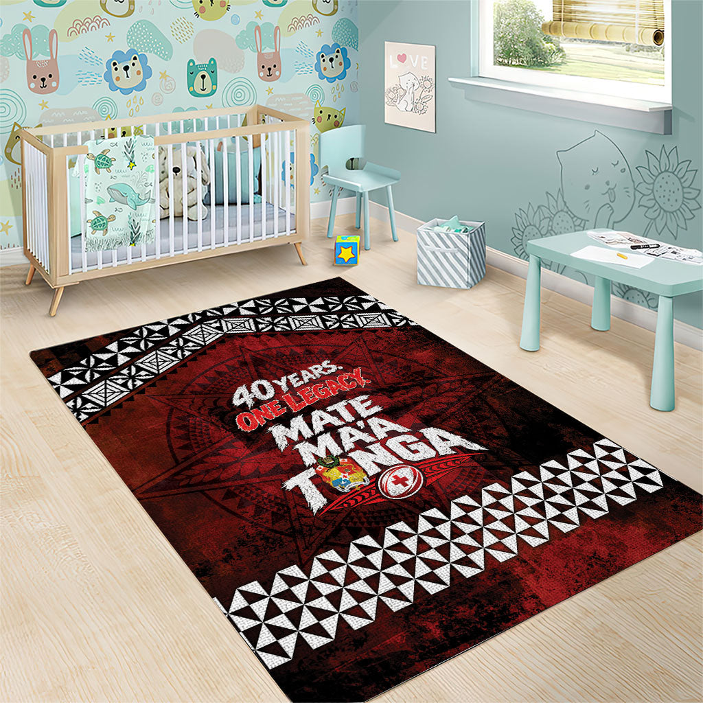Mate Maa Tonga Rugby 2026 Area Rug 40 Years Anniversary One Legacy LT14 - Polynesian Pride