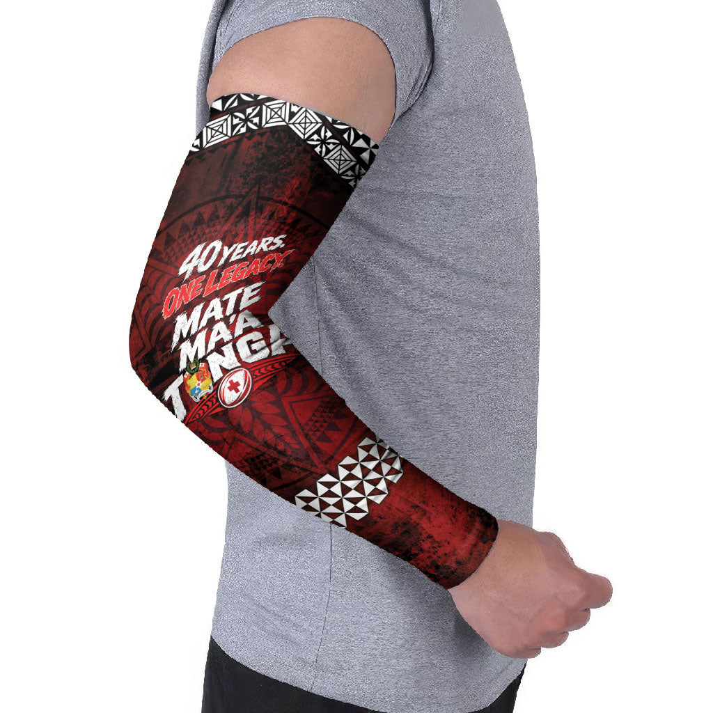 Mate Maa Tonga Rugby 2026 Arm Sleeves 40 Years Anniversary One Legacy LT14 - Polynesian Pride