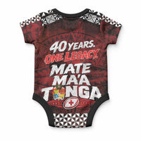 Mate Maa Tonga Rugby 2026 Baby Onesie 40 Years Anniversary One Legacy LT14 - Polynesian Pride