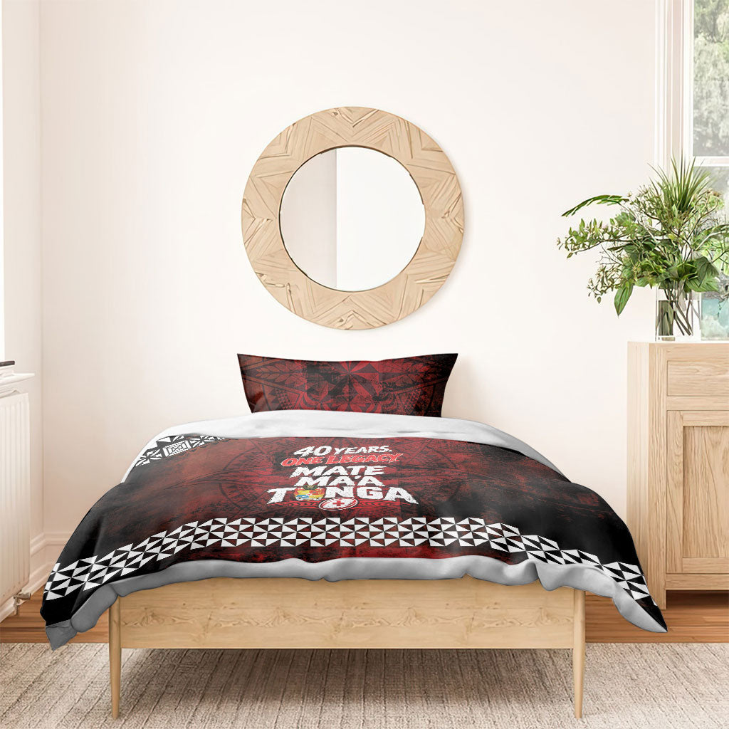 Mate Maa Tonga Rugby 2026 Bedding Set 40 Years Anniversary One Legacy LT14 - Polynesian Pride