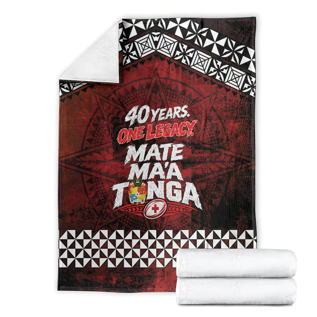 Mate Maa Tonga Rugby 2026 Blanket 40 Years Anniversary One Legacy LT14 - Polynesian Pride