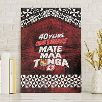 Mate Maa Tonga Rugby 2026 Canvas Wall Art 40 Years Anniversary One Legacy LT14 Without Frame Red - Polynesian Pride