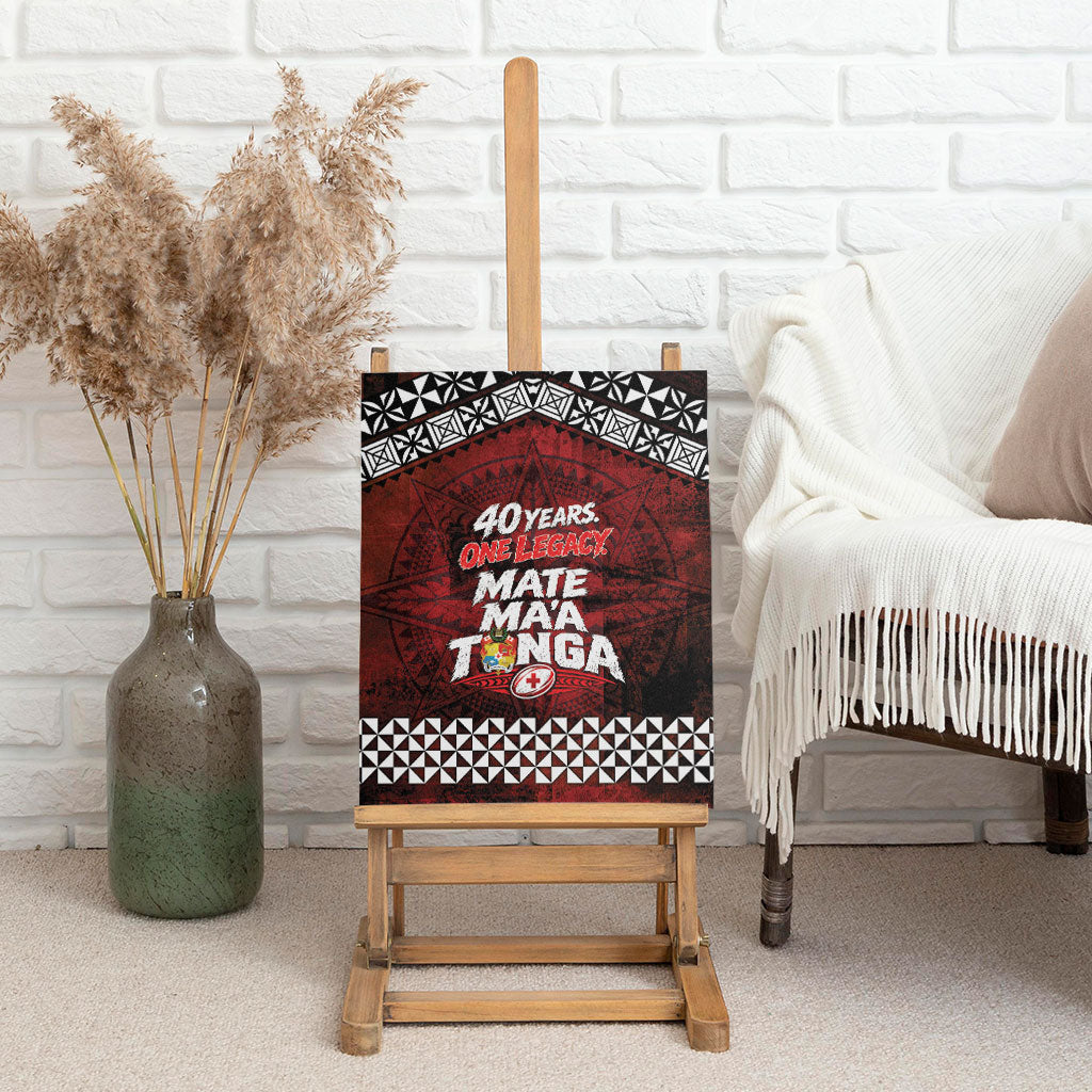 Mate Maa Tonga Rugby 2026 Canvas Wall Art 40 Years Anniversary One Legacy LT14 - Polynesian Pride