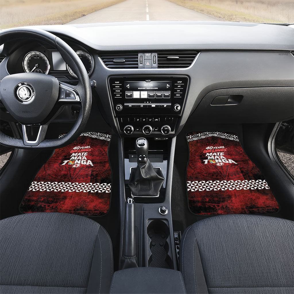 Mate Maa Tonga Rugby 2026 Car Mats 40 Years Anniversary One Legacy LT14 Set 2pcs - Front Red - Polynesian Pride