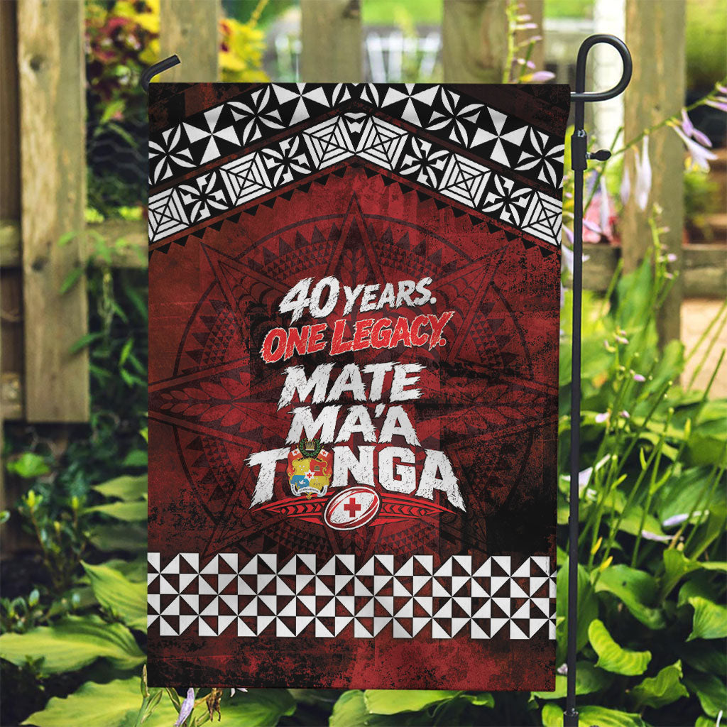 Mate Maa Tonga Rugby 2026 Garden Flag 40 Years Anniversary One Legacy LT14 Garden Flag Red - Polynesian Pride