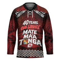 Mate Maa Tonga Rugby 2026 Hockey Jersey 40 Years Anniversary One Legacy LT14 Unisex Red - Polynesian Pride